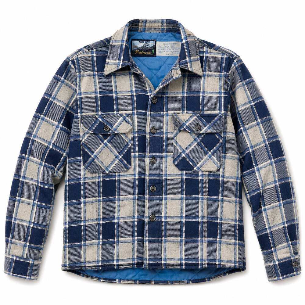 Vintage Fieldmaster Perma-Prest Quilted Lined Plaid Flannel Shirt Jacket